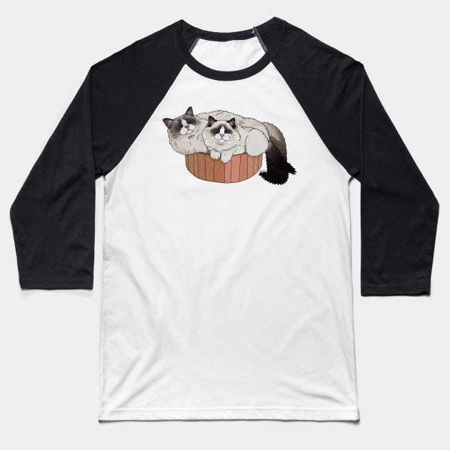 Ragdoll Cat Cuddle Pile Baseball T-Shirt by EcoElsa